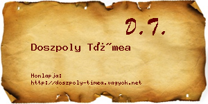 Doszpoly Tímea névjegykártya