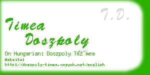 timea doszpoly business card
